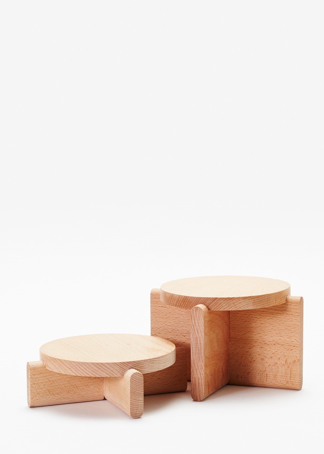 Wood Pedestal Set Planter Areaware