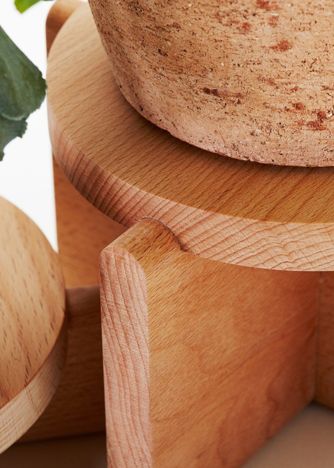 Wood Pedestal Set Planter Areaware