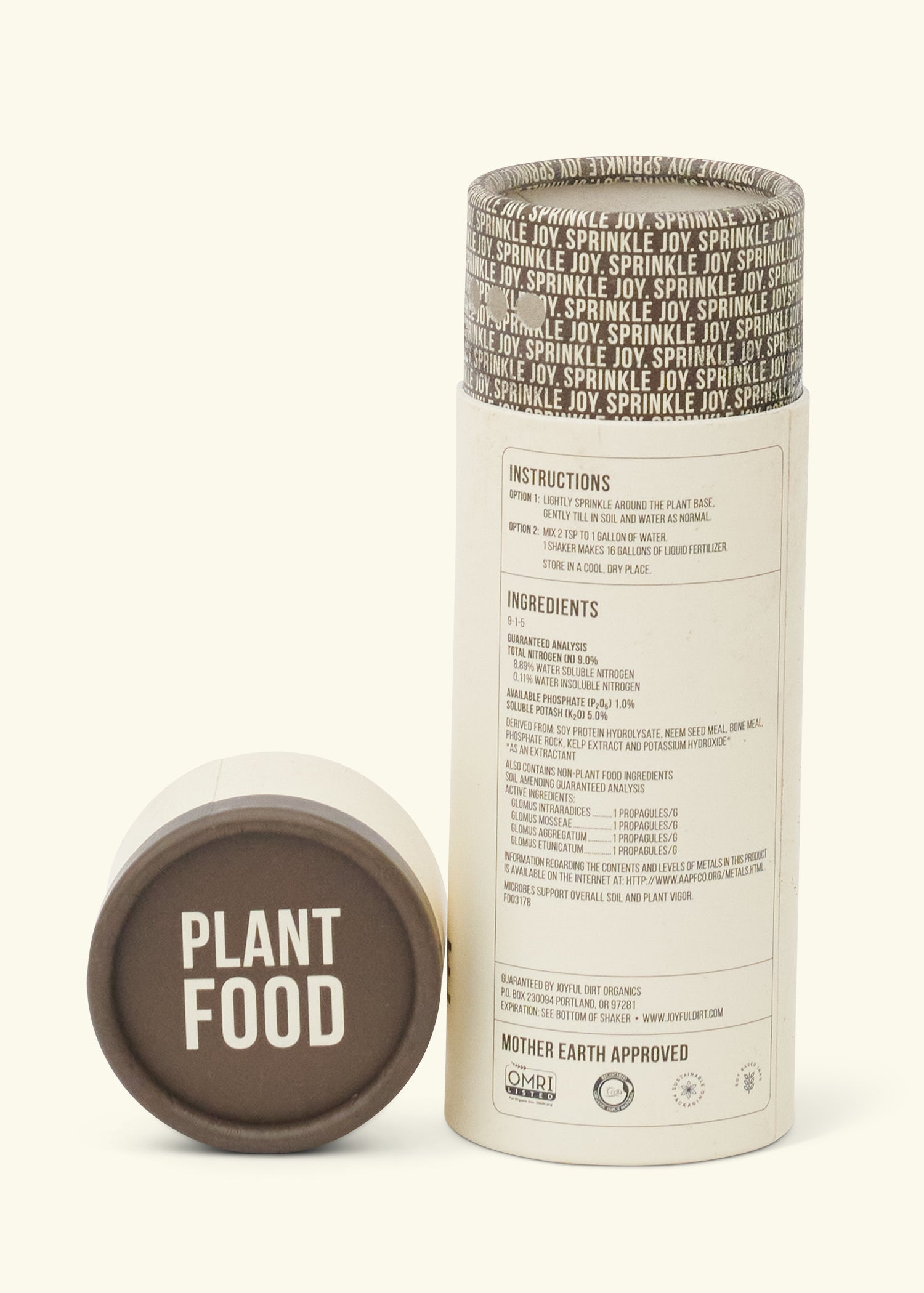 Organic Fertilizer Shaker Accessory Joyful Dirt Vegan All-Purpose