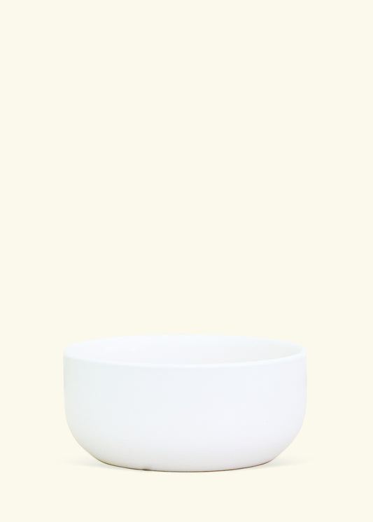 Ceramic bowl planter in white